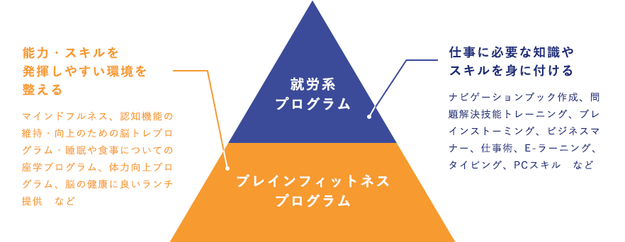 職業準備性ピラミッドニューロワークス対応プログラムの図